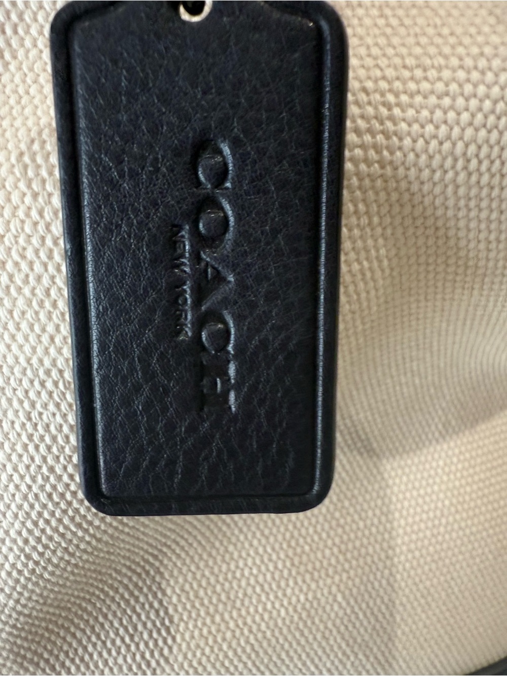 Coach Mercer Canvas Duffel/Tote in Chalk and Navy with Brown Accents- NWOT - Picture 5 of 14